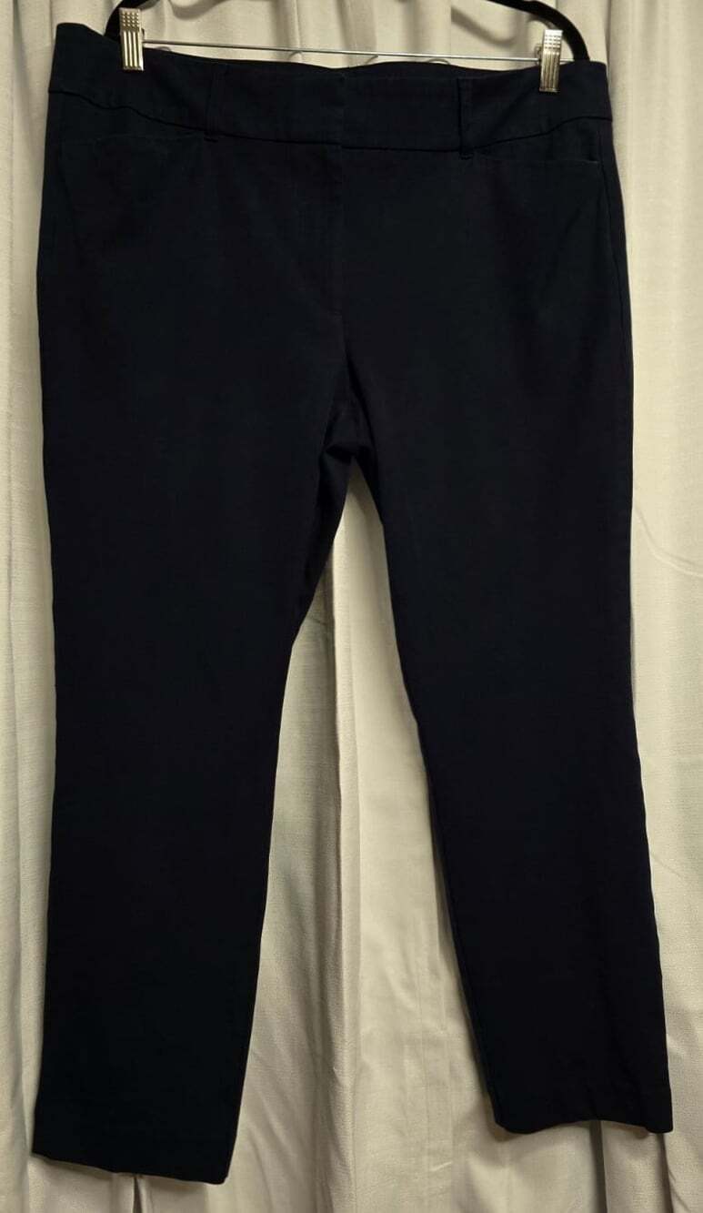 LOFT Outlet Women’s Skinny Ankle Pants Size 16 Waist Navy Twill Stretch